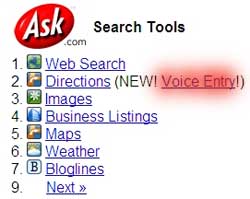 Голосовой поисковик от Ask.com 
