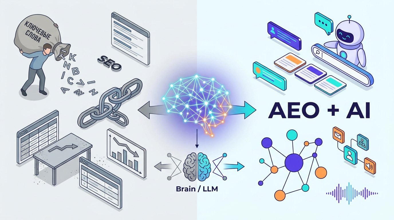 Эра АEO: почему классическое SEO больше не работает без нейросетей