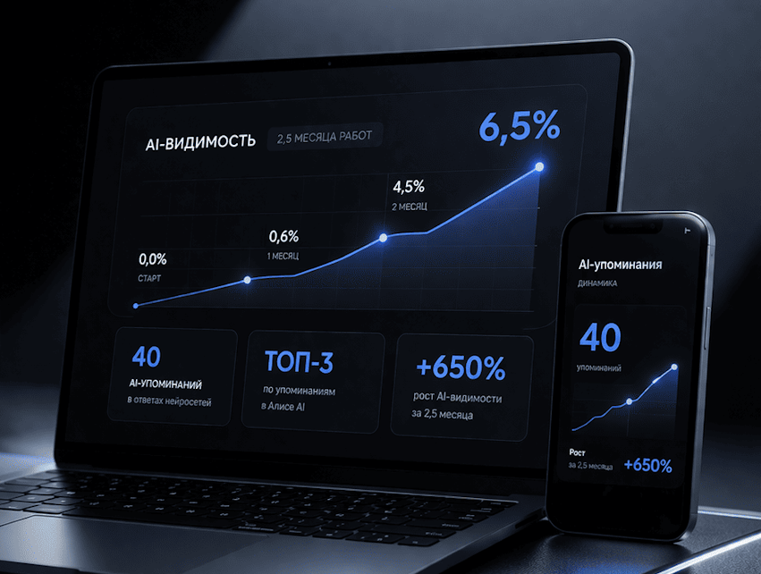 Что реально сработало для роста AI-видимости сайта: кейс за 2,5 месяца
