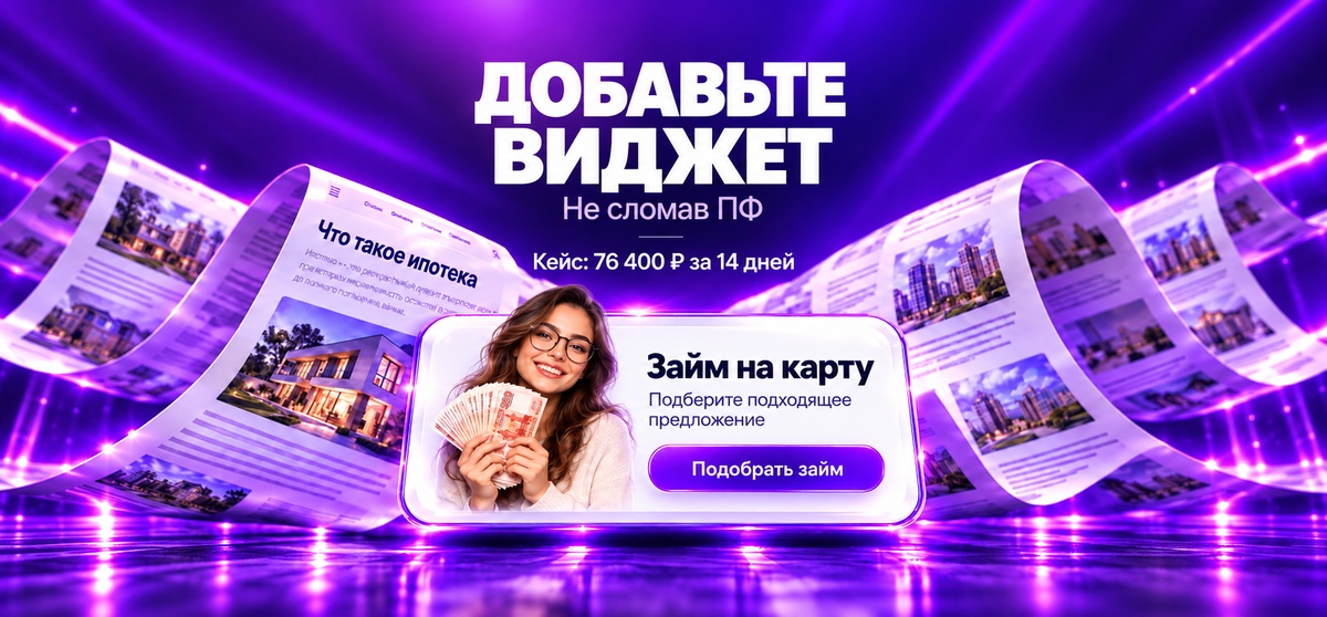 Боитесь испортить ПФ рекламой? Как сайт заработал 76 400 рублей с виджетом