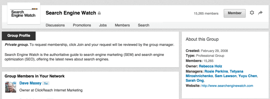 Ссылка в группе