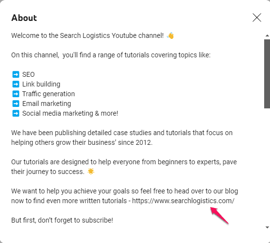 Ссылки в YouTube