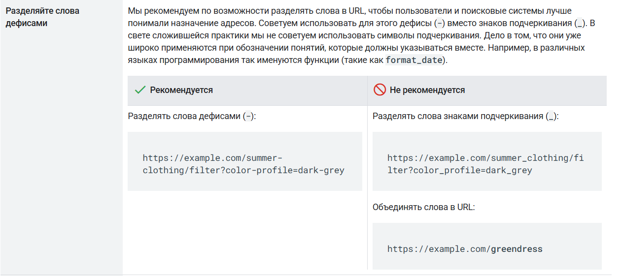 Google уточнил рекомендации по использованию дефисов в URL