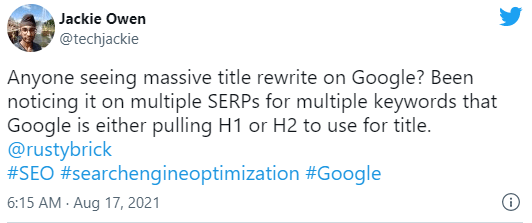 Google начал вытягивать в выдачу H1 вместо мета-тега Title