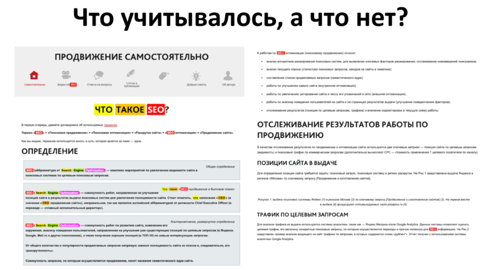 Алгоритм Яндекса до YATI