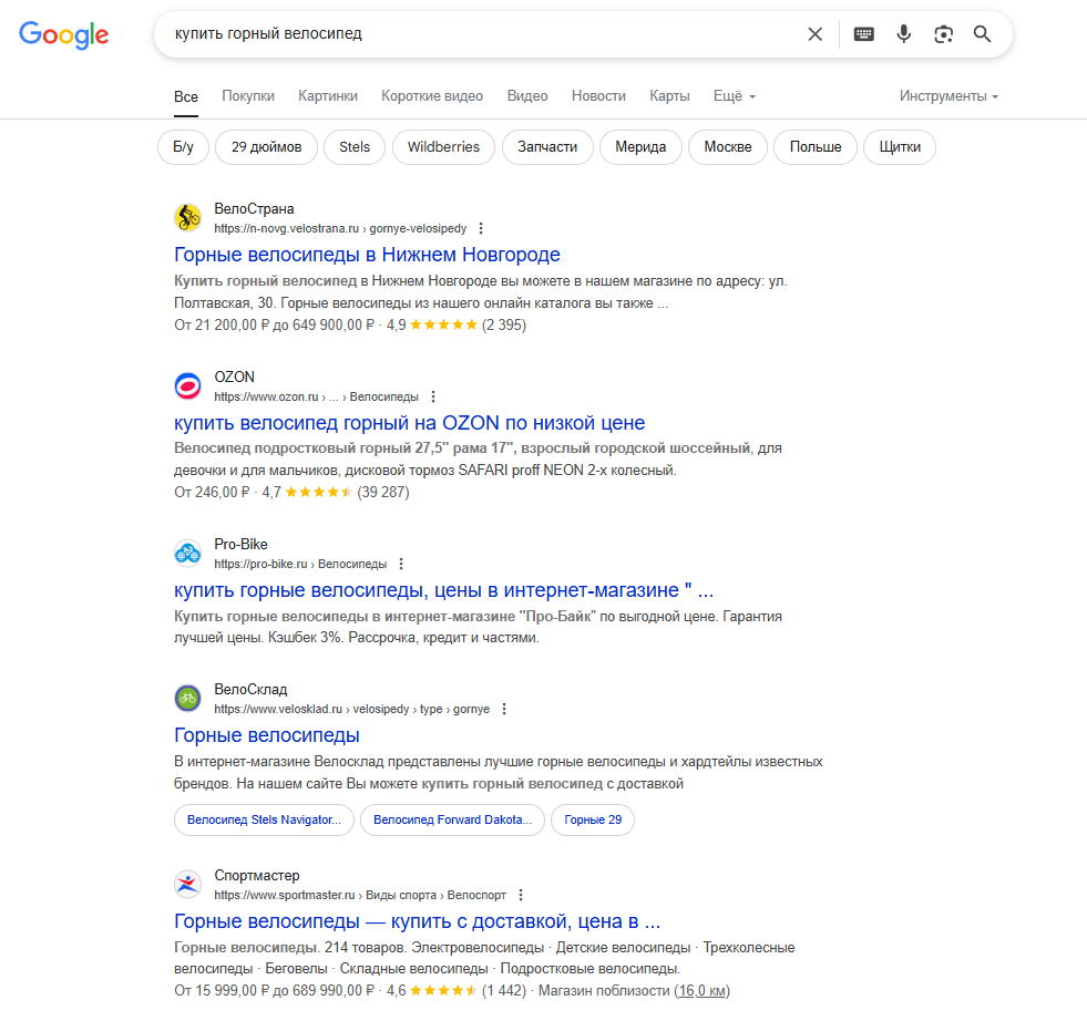 Продвижение в Google