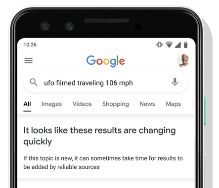 Google начнет показывать в поиске уведомления и ненадежных источниках