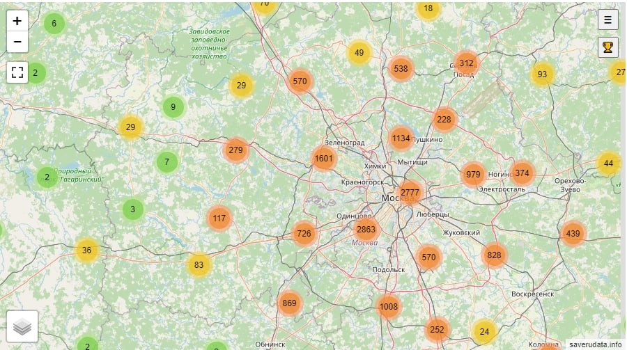В сети опубликовали карту с утекшими данными клиентов Яндекс.Еды, ГИБДД и СДЭК