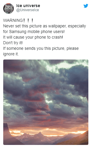 Картинка ломает смартфоны Samsung