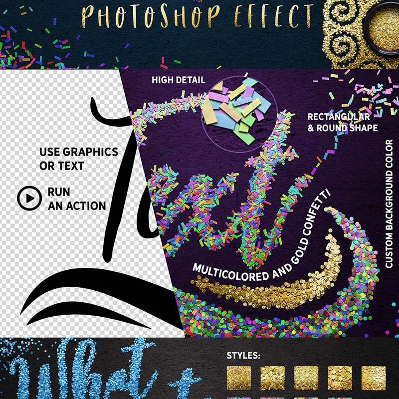 Бандл Confetti – Photoshop Effect Toolkit