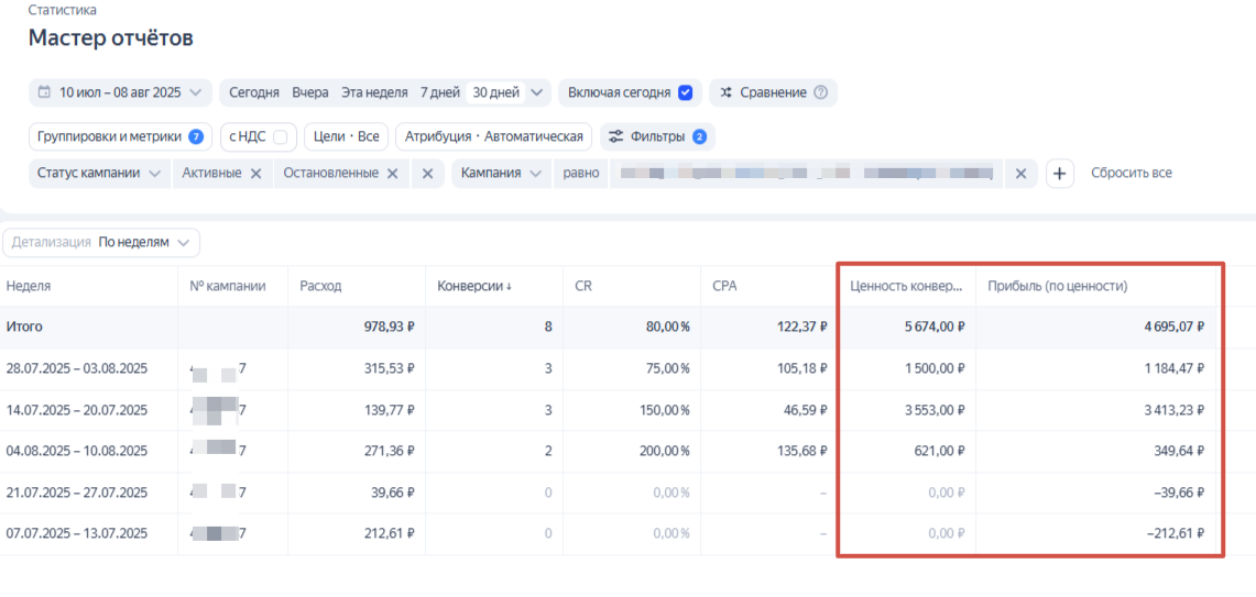 Пример отчета