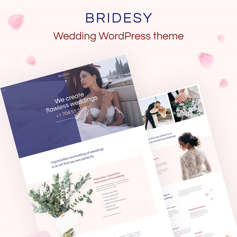WordPress шаблон Bridesy - Tender And Neat Wedding