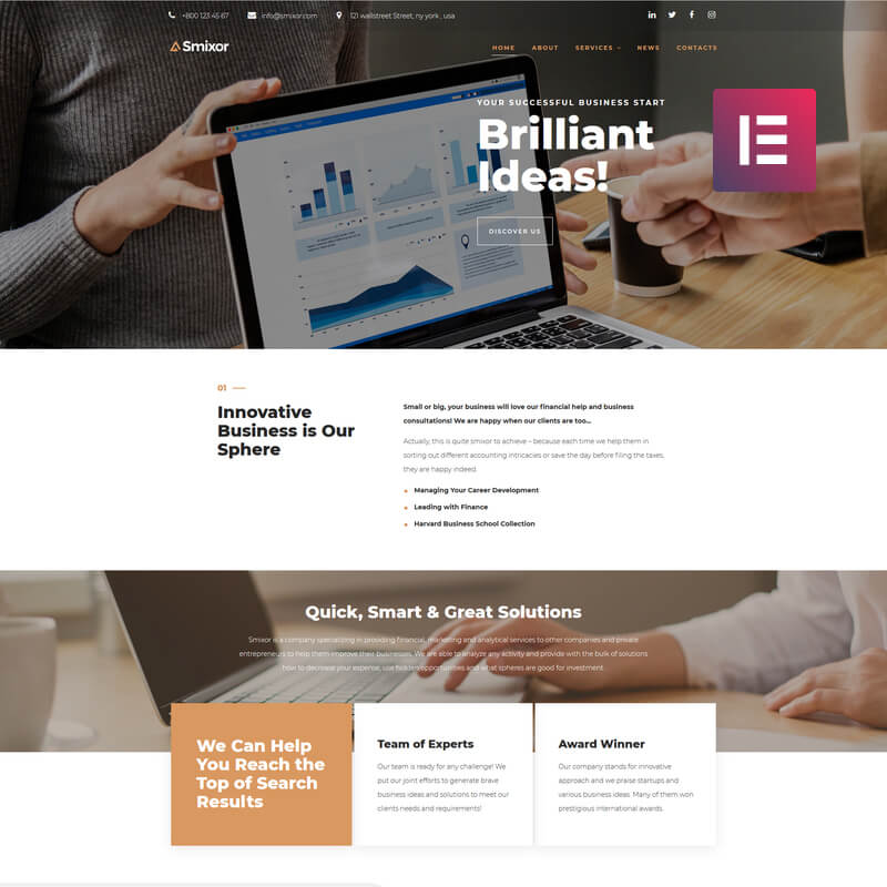 WordPress-шаблон Smixor – Business Multipurpose Modern Elementor
