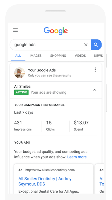 В ближайшие недели рекламодатели смогут отслеживать эффективность рекламы прямо на главной странице поиска Google