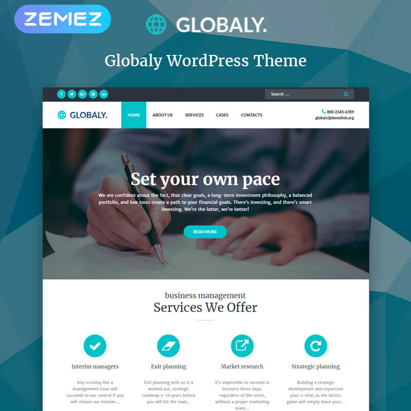 WordPress-шаблон Globaly – Business Multipurpose Modern Elementor