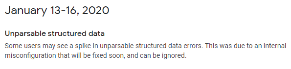 В Google Search Console возникли ошибки в отчете о структурированных данных, которые невозможно обработать