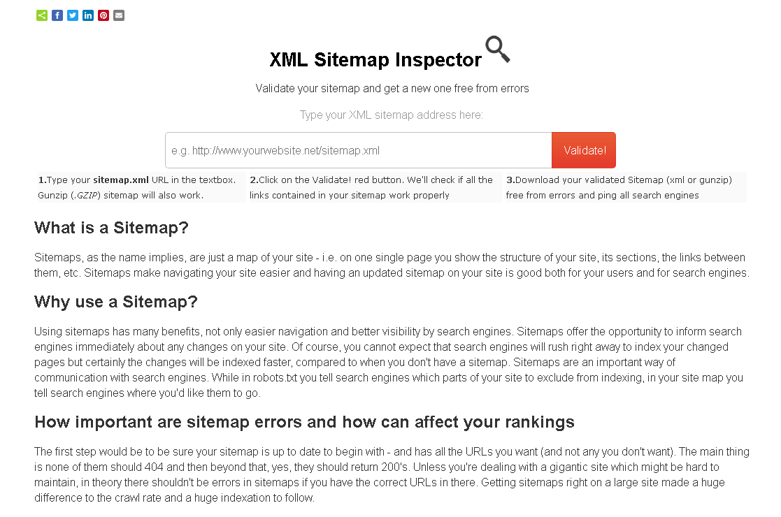 SEO-инструмент XML Sitemap Inspector