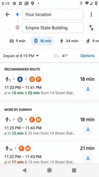 В марте этого года в Google Картах появятся дополнительные функции для удобного планирования поездок в общественном транспорте