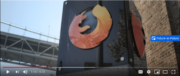 В последней версии браузера Mozilla Firefox стал доступен новый режим просмотра видео «картинка в картинке»