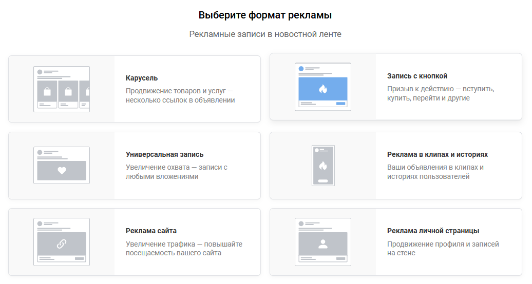 Форматы рекламы ВК