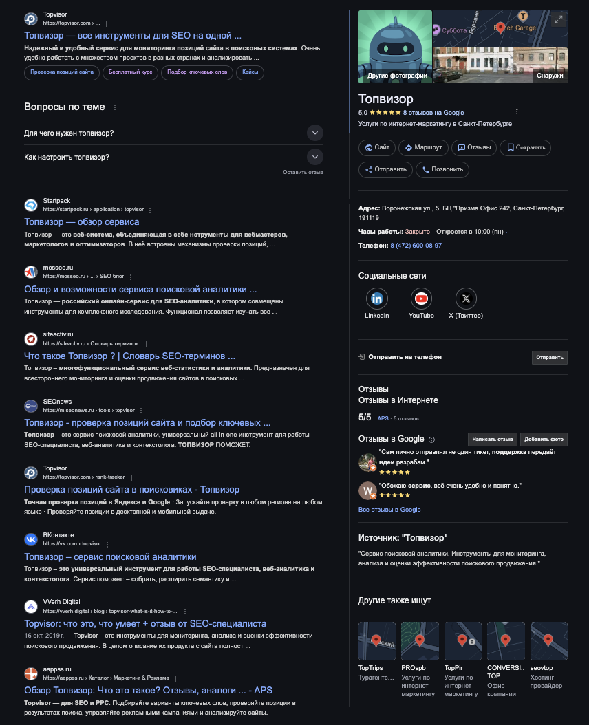 Блок знаний Топвизора